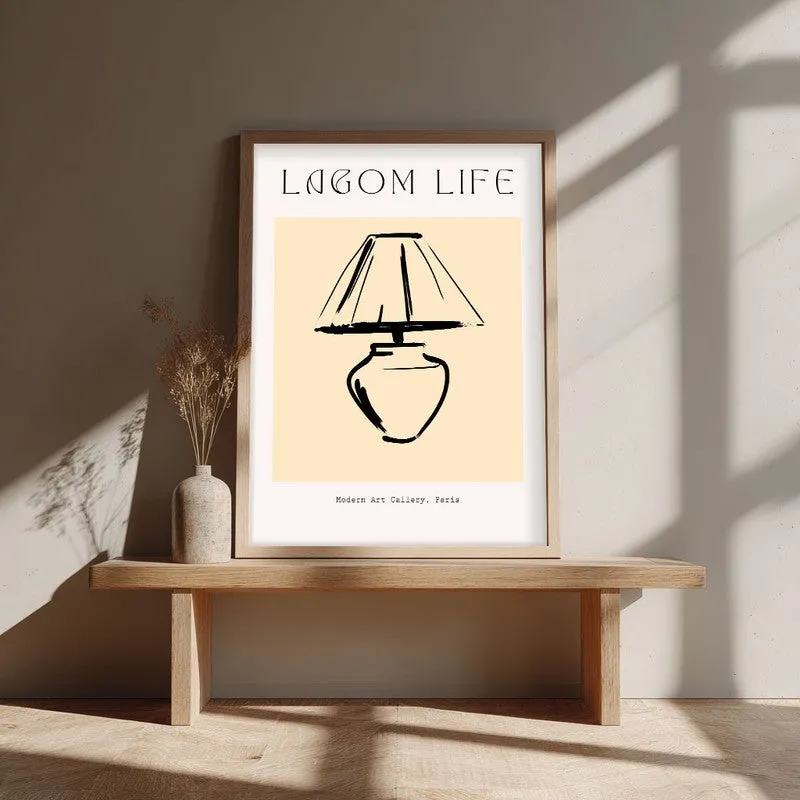 Restful Glow Canvas Wall Painting With Brown Frame media 4