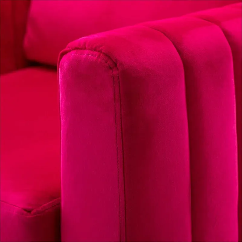 Baseo Neem Wood Accent Chair - Pink media 8