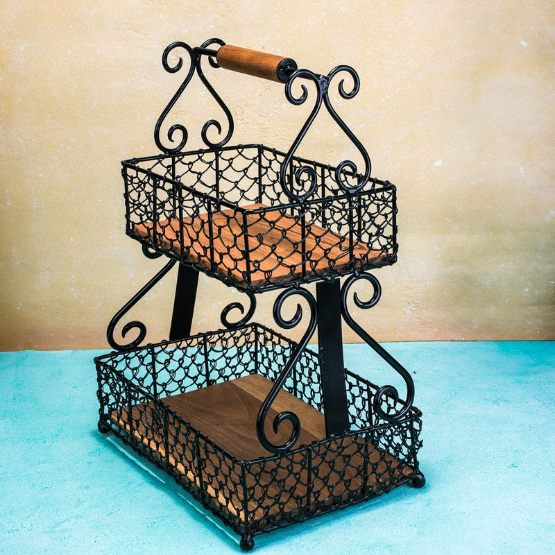 Two-Tier Metal Fruit Basket media 3