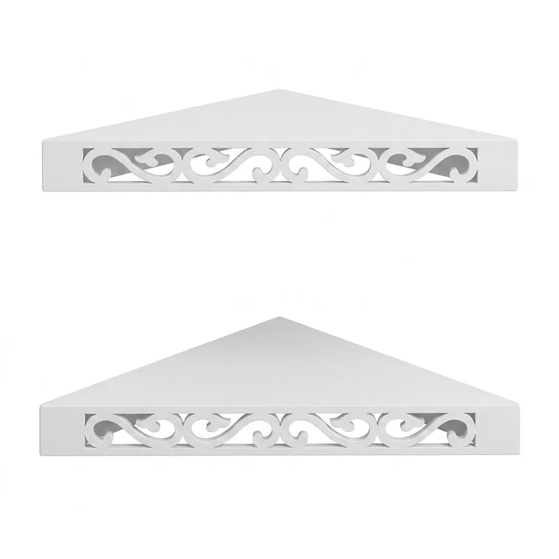 Delores Corner Floating Shelf (White) - Set Of Two media 5