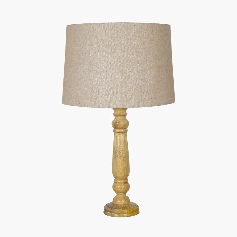 SerenityAura Ambient Wooden Table Lamp - Beige media 3