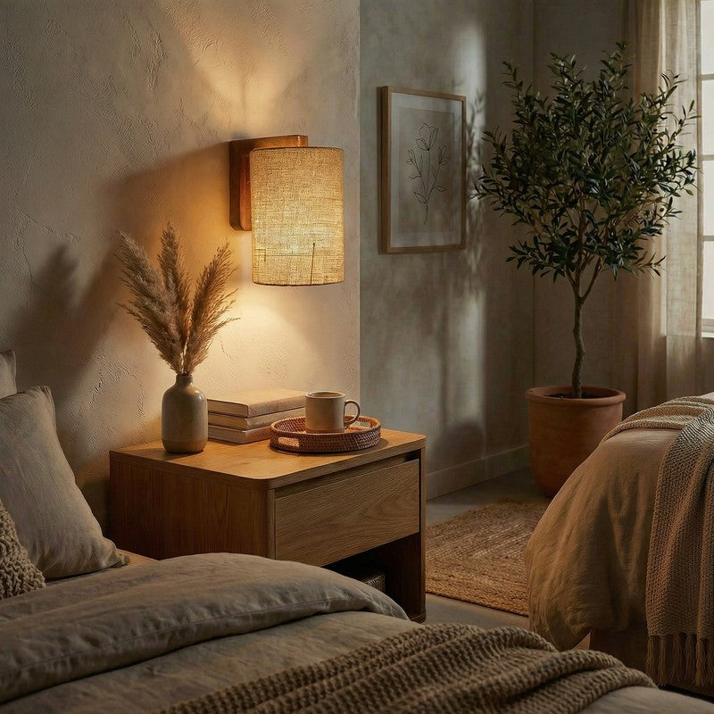 Phidian Jute & Wooden Wall Lamp media 3