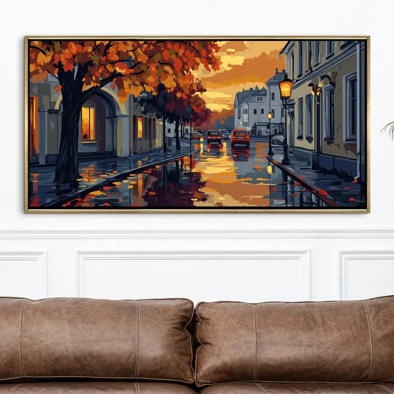 Amberfall Canvas Wall Painting With Frame media 4