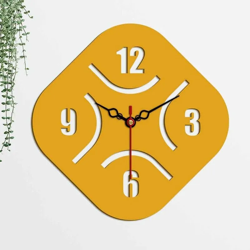 Diamond Frame Wooden Wall Clock media 5