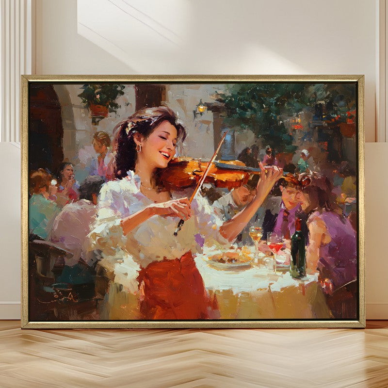 Violin Vibes Canvas Wall Painting With Frame media 4