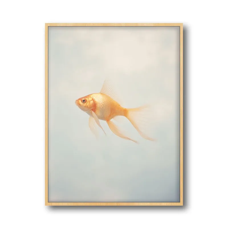Goldfish Glam Archival Canvas Wall Art - Natural Brown Frame media 5
