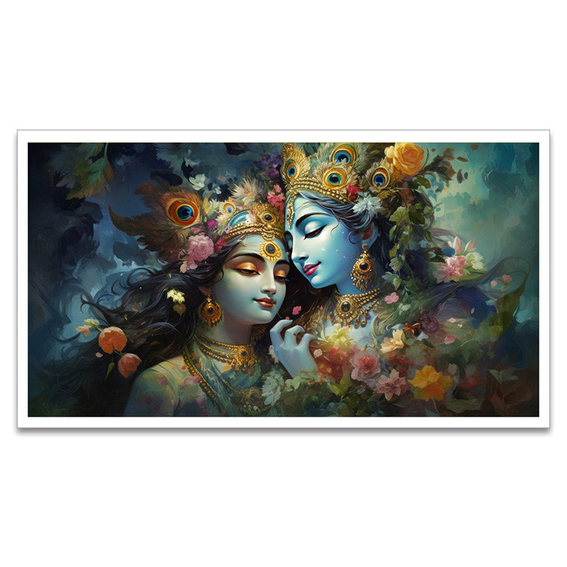Beloved Pair Radha Krishna Wall Painting media 3