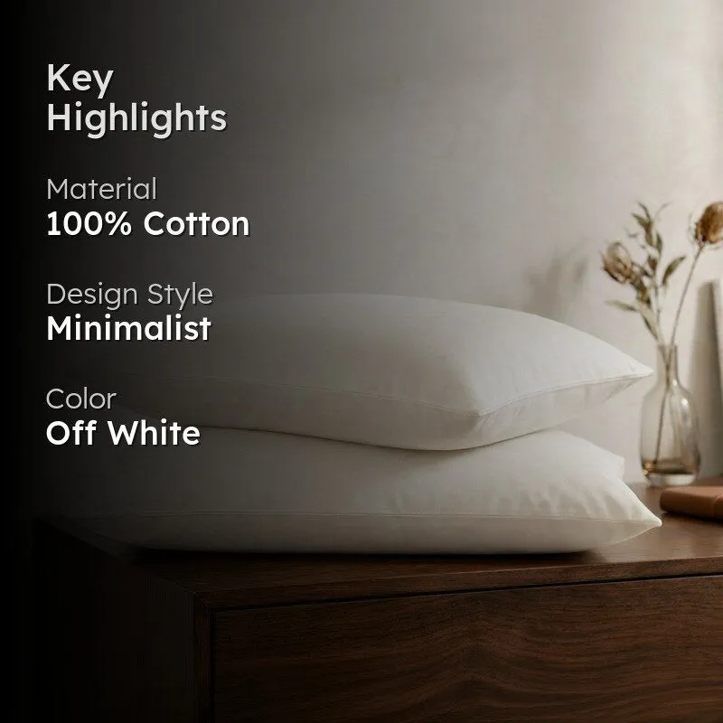 CloudRest White Cotton Pillow Covers (120 GSM) - Set Of Two media 2
