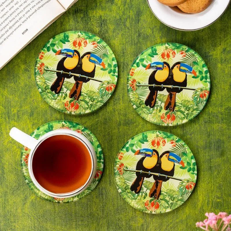 Toucan Tango Round Coaster - Set Of Four media 1
