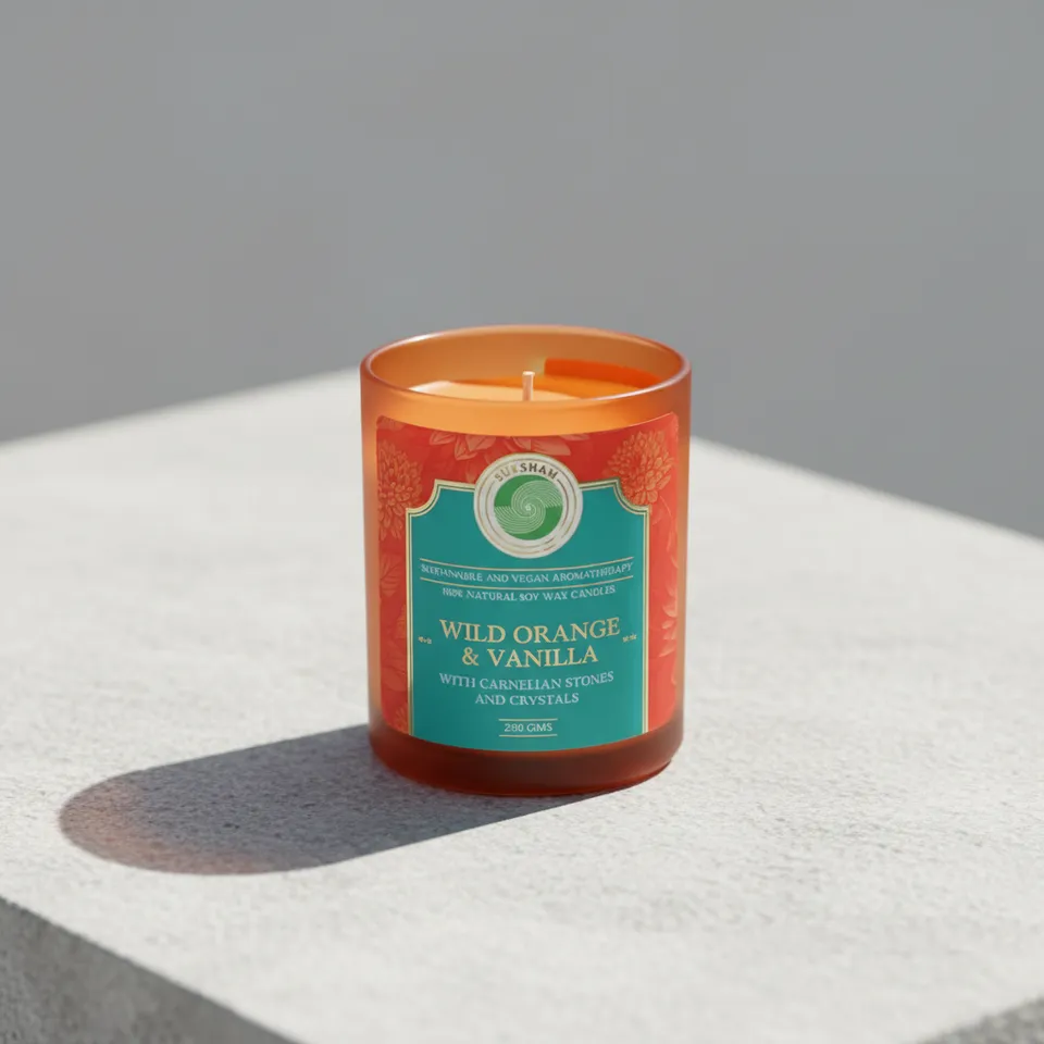 Enchanta Wild Orange and Vanilla Scented Candle media 1