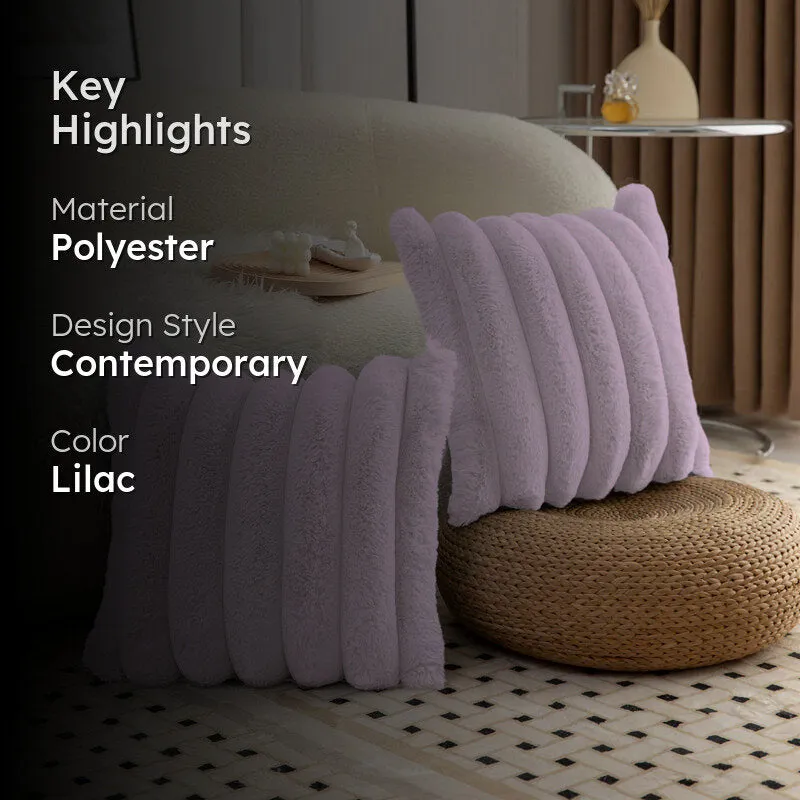 Stripe Luxe Cushion Cover Set (Lilac) - Set Of Two media 2