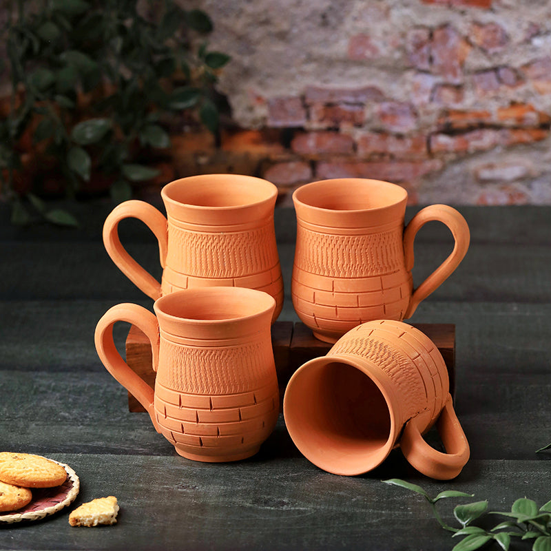 Nireeksha Terracotta Coffee Mug (250 mL Each) - Set of Four media 4