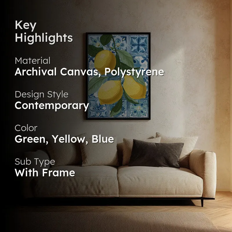 Golden Zest Canvas Wall Painting - Black Frame media 2