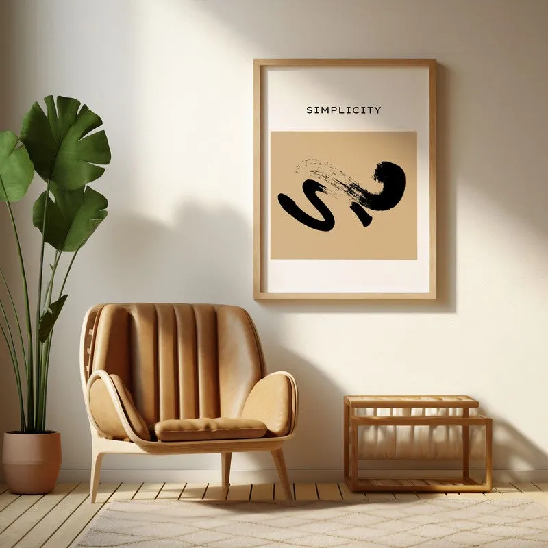 Abstract Calm Canvas Wall Painting With Brown Frame media 6