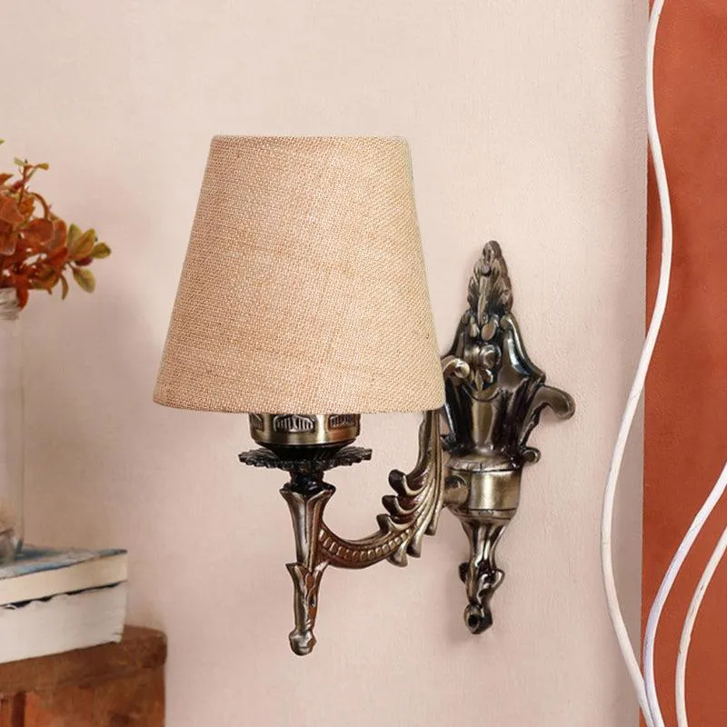 Vista Edrel Conical Fabric & Metal Wall Lamp - Beige media 3