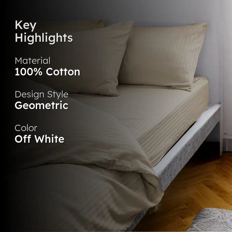 Stripe Charm Cotton Pillow Cover (Beige) - Set Of Two media 2