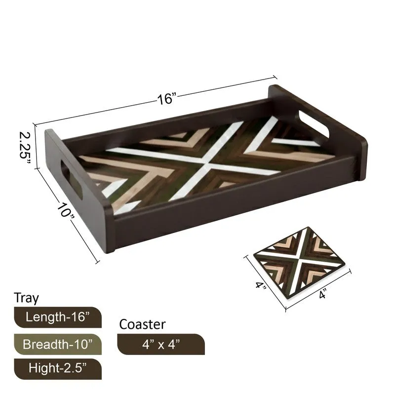 Timber Treasure Serving Tray with 4 Coasters - Five Piece Set media 8