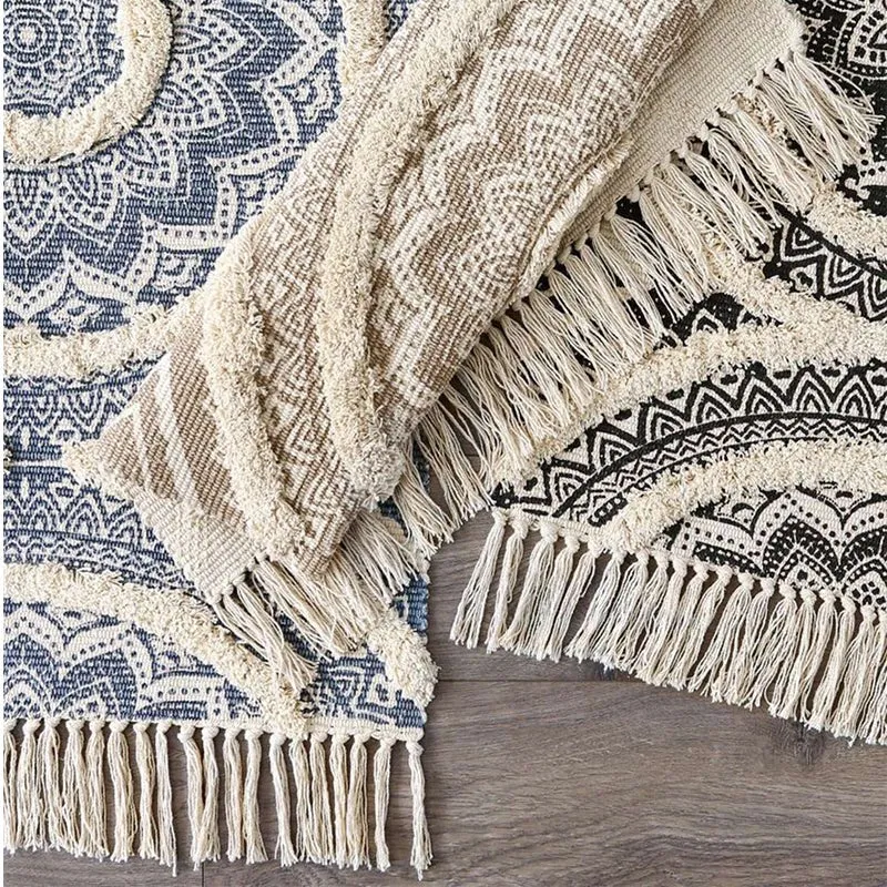 Mita Boho Cotton Runner Rug - Beige media 4