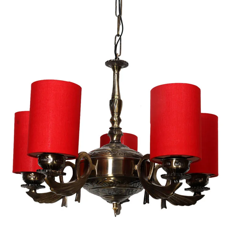 Ardia Cylindrical Golden Antique Ceiling Lamp media 4