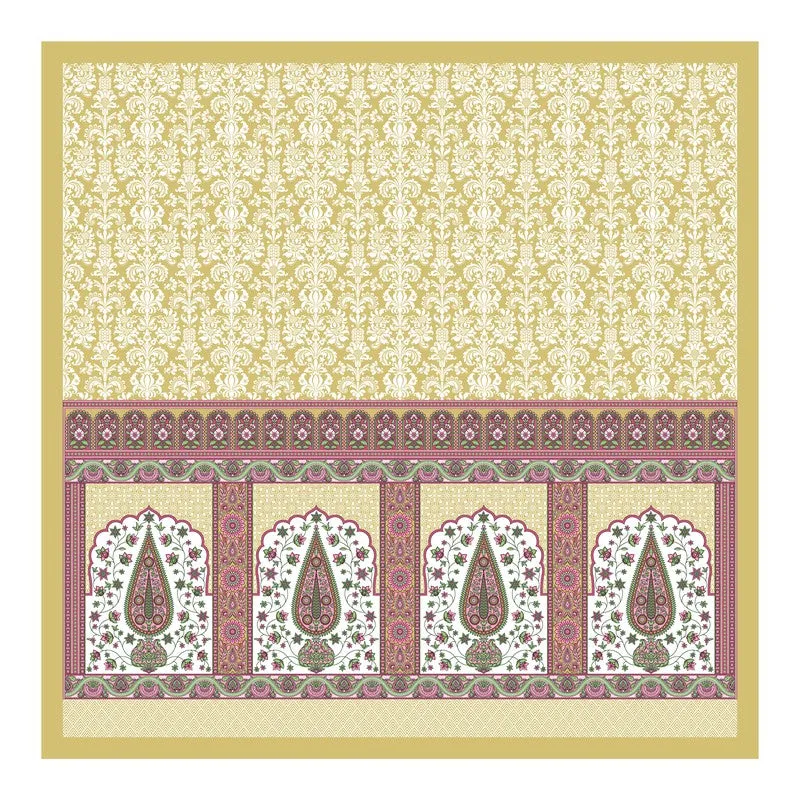 Ethnic Glow Cotton Bedsheet (Yellow,Maroon) - 120 TC media 5