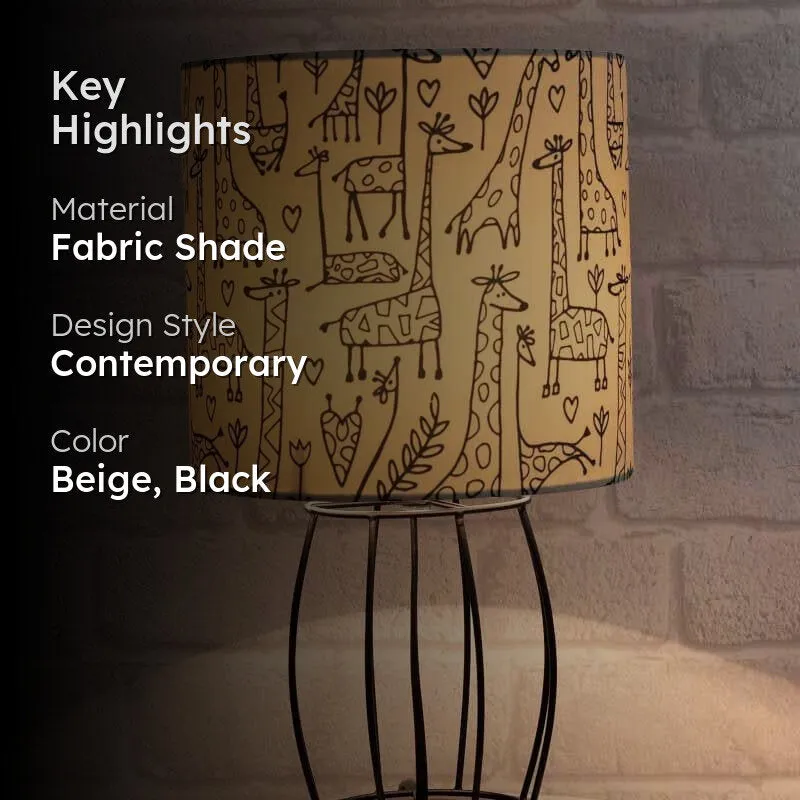 Tall Tales Fabric Table Lamp - Beige,Black media 2