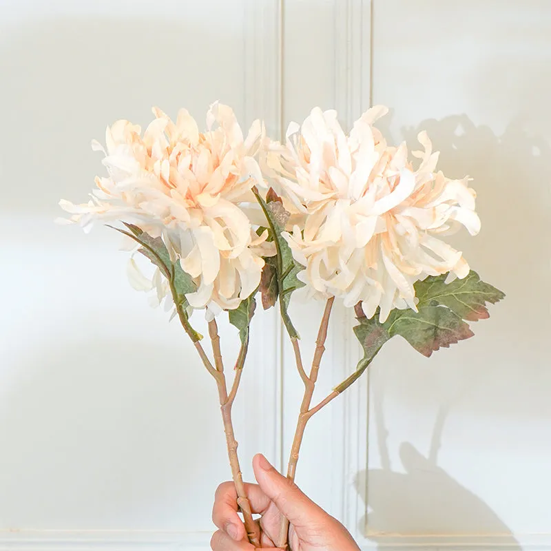 Faux White Chrysanthemum Flower Stick (20 CM) - Set Of Two media 3