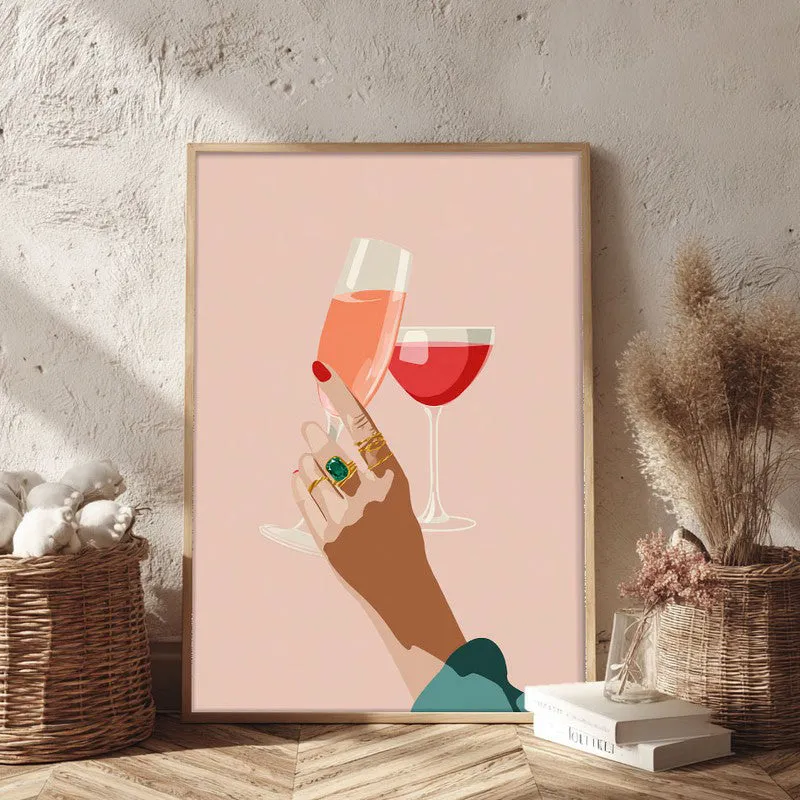Veloura Canvas Wall Painting - Brown Frame media 3