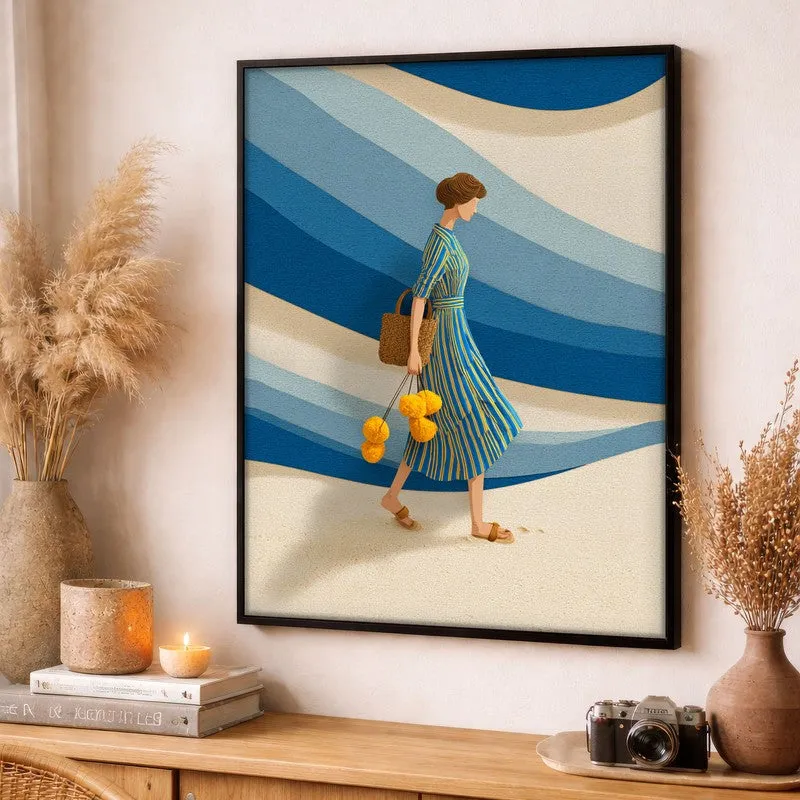 Esmora Travel Illustration Canvas Wall Painting With Black Frame media 3