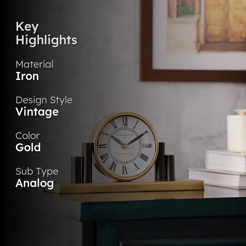 Opal Harbour Table Clock - Gold media 2