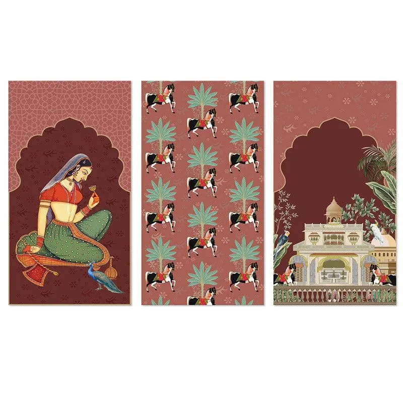 Mughal Architecture Canvas Wall Art - Set Of Three media 6