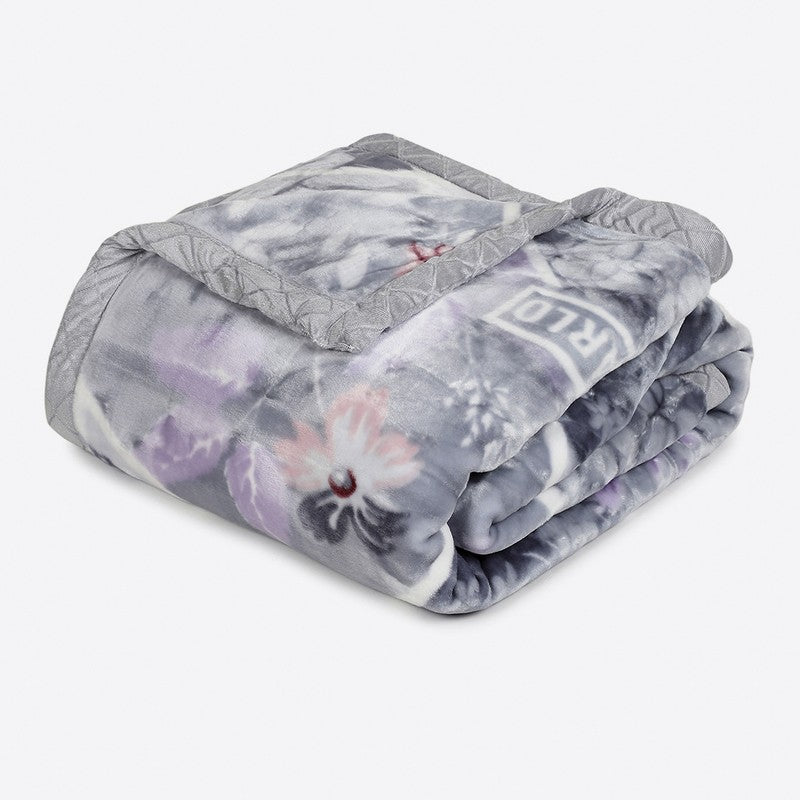 Monte Carlo Blossom Dreamscape Blanket (Grey,Pink) - 871 GSM media 5