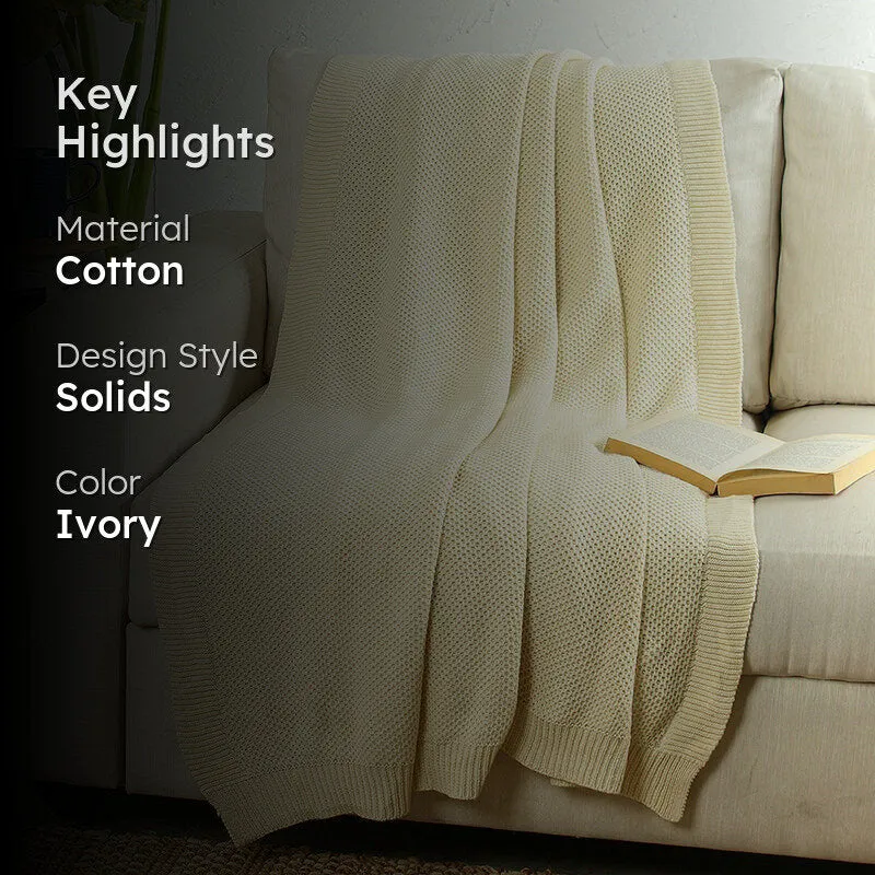 Artistry Cotton Throw - White media 2