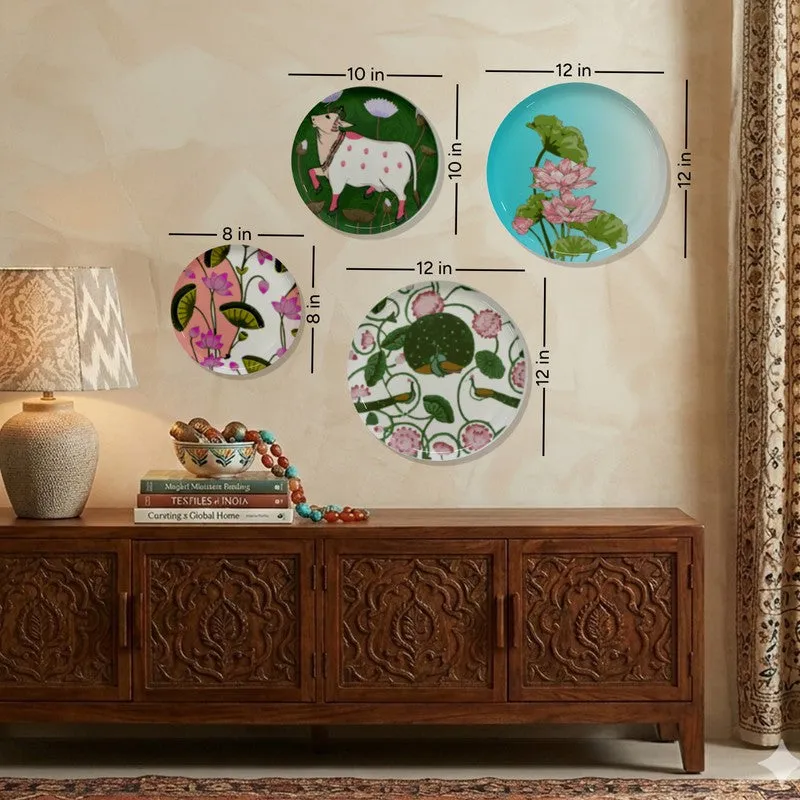 Garden Whimsy Metal Wall Plates - Set of Four - 10