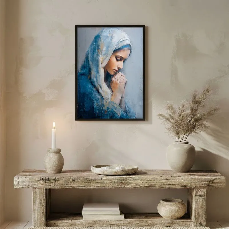 Prayerful Grace Archival Paper Wall Painting With Black Frame media 3
