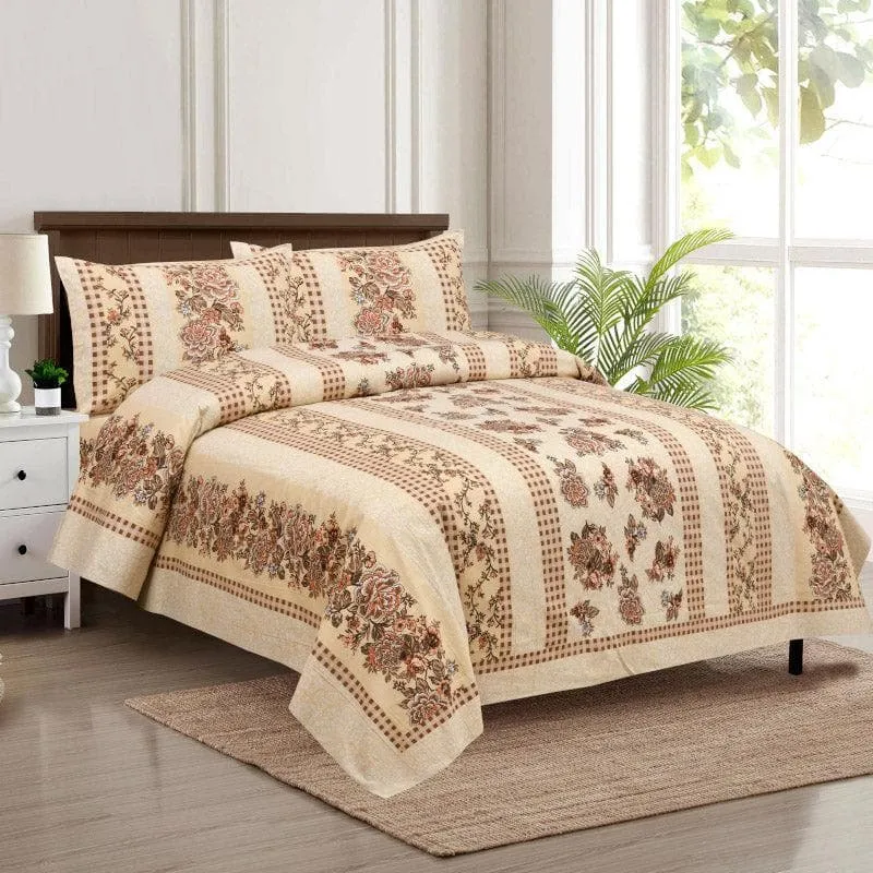 Maharani Mahal Cotton Bedsheet (Yellow) - 160 TC media 1