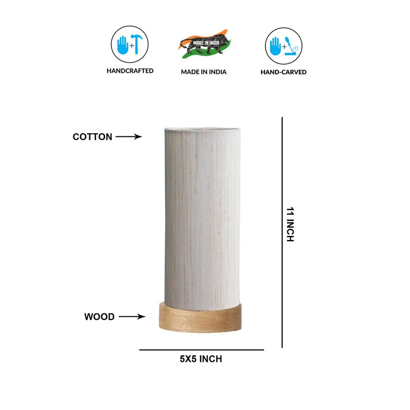 Jaala Tower Wooden Table Lamp - White,Brown media 6