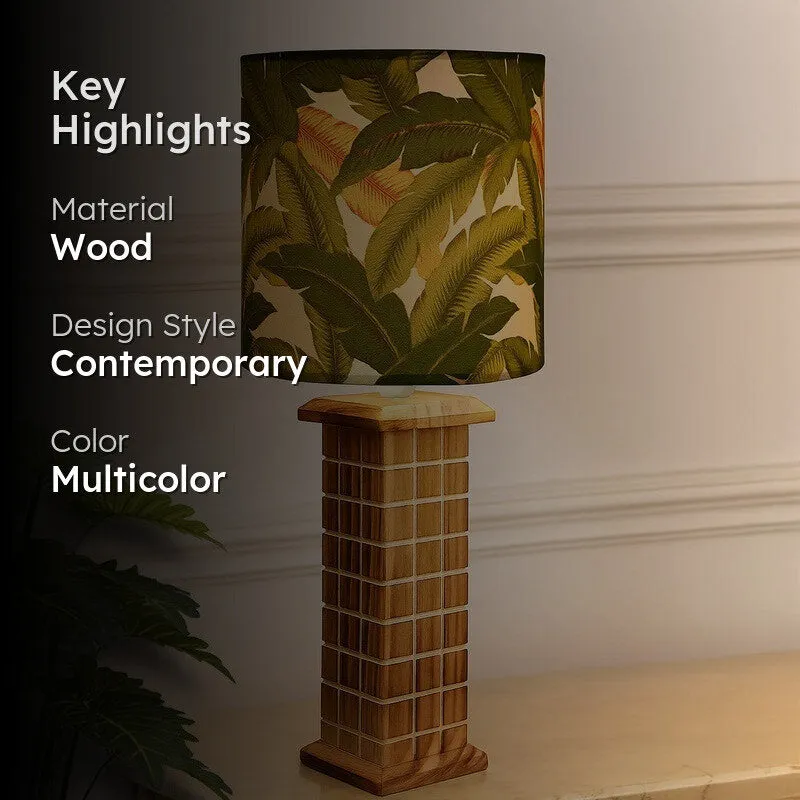SkyLoom Minimal Wooden Table Lamp - Multicolor media 2