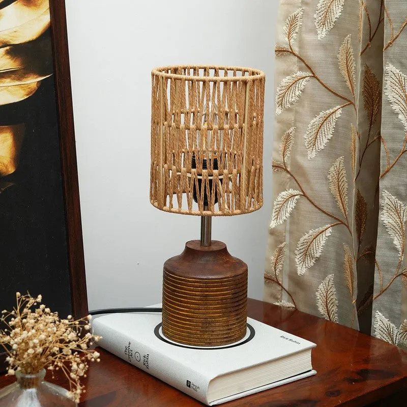 Warm Halo Wooden Table Lamp - Beige media 3