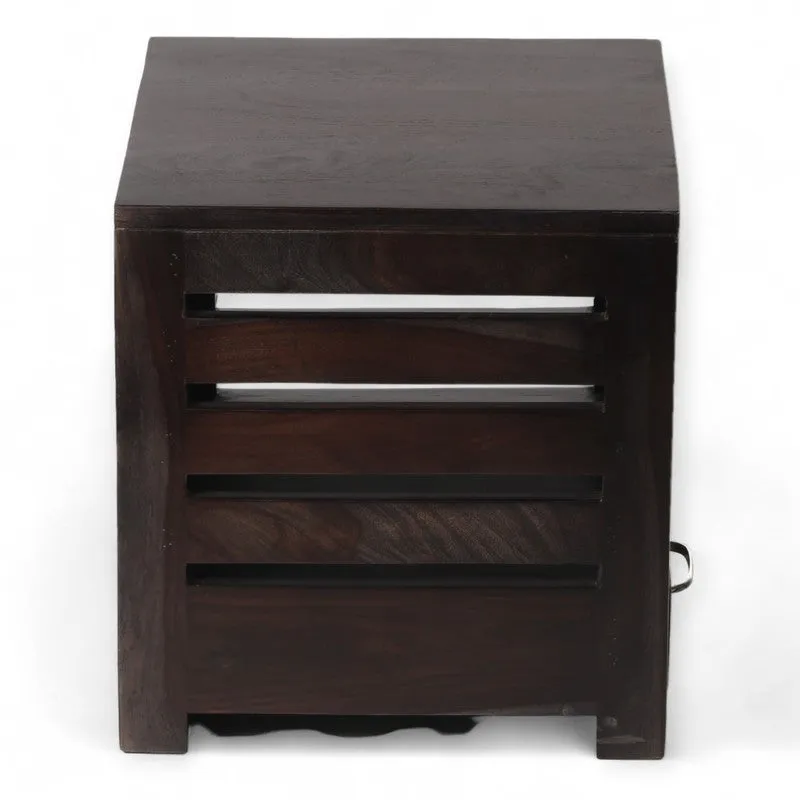 Sverix Sheesham Wooden Side & Bedside Table - Black media 5