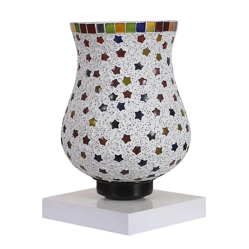 Lumon Mosaic Glass Table Lamp With Wooden Base - Multicolor media 5