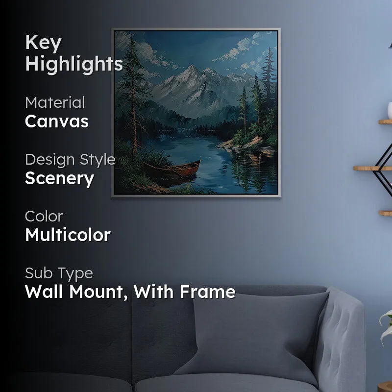 Serenity Of Mountains Canvas Wall Art With Frame media 2