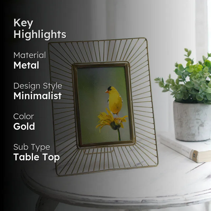 Golden Sun Ray Table Photo Frame - Gold media 2