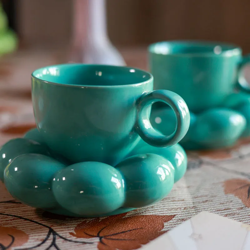 Bubble Buddy Cup & Saucer (Green/200 mL) - Set of Two media 5