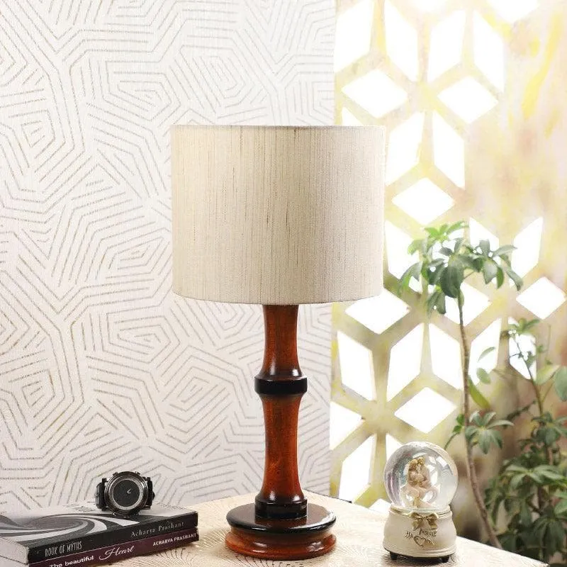 Meigar Troton Fabric Table Lamp - White,Brown media 3