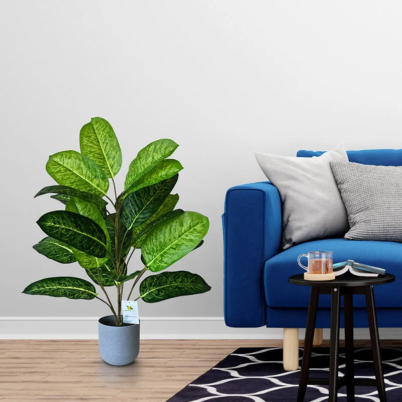 Faux Fiddle Fig Plant With Black Plastic Pot - 79 cm (2.6 ft) media 4