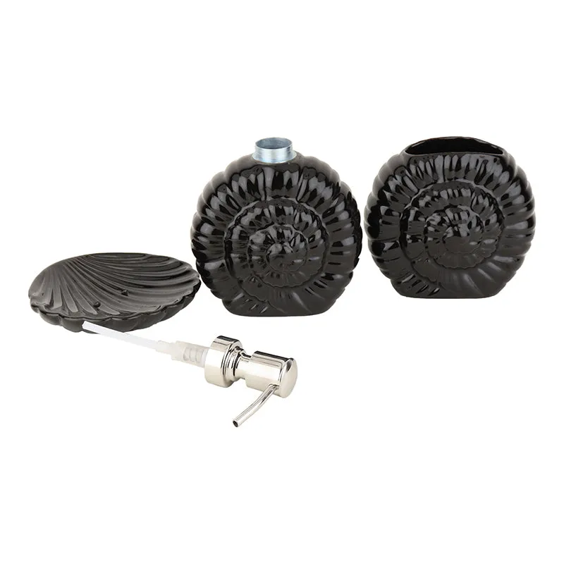 Ocean Noir Ceramic Bathroom Set - Three Piece Set media 5