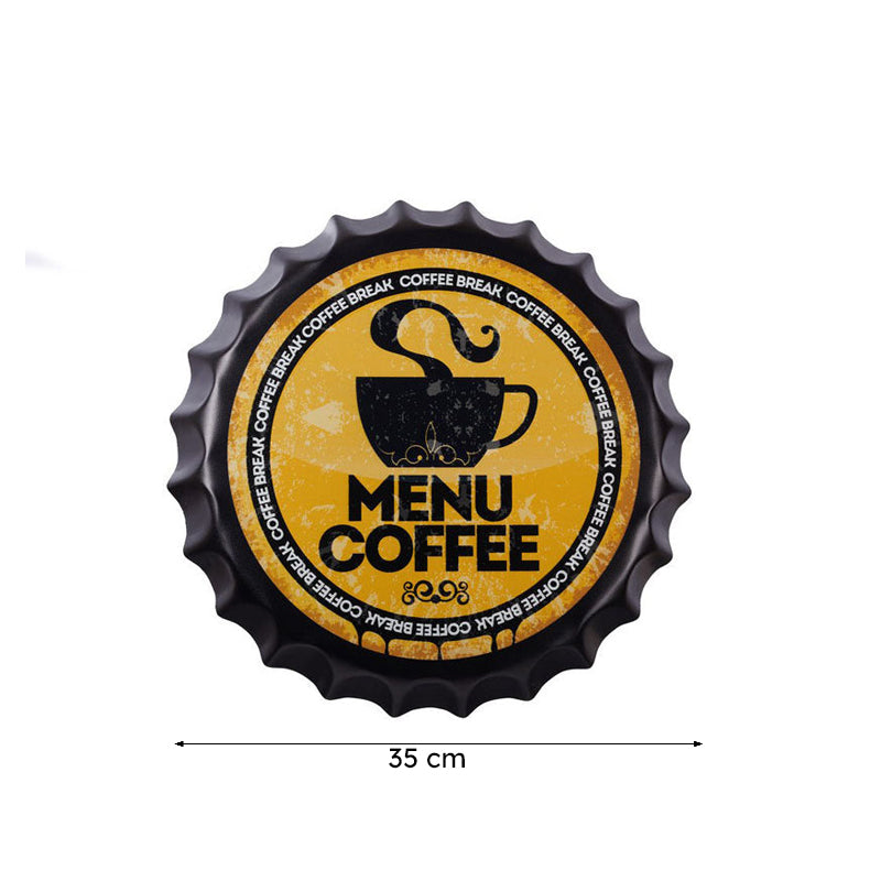 Menu Coffee Bottle Cap Metal Wall Accent media 7
