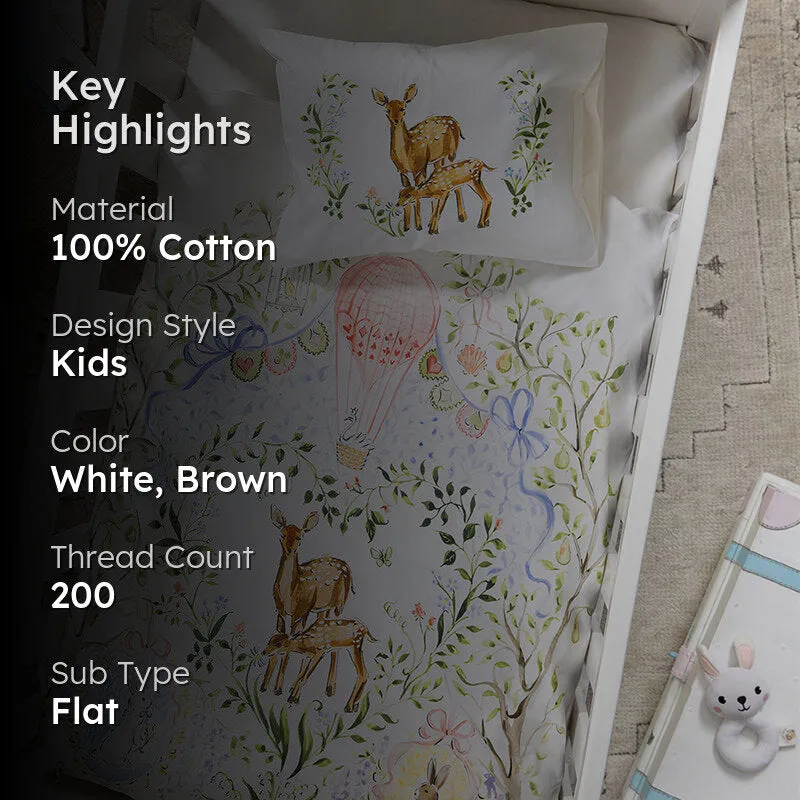 Dreamy Deers Kids Cotton Bedsheet - 200 TC media 2