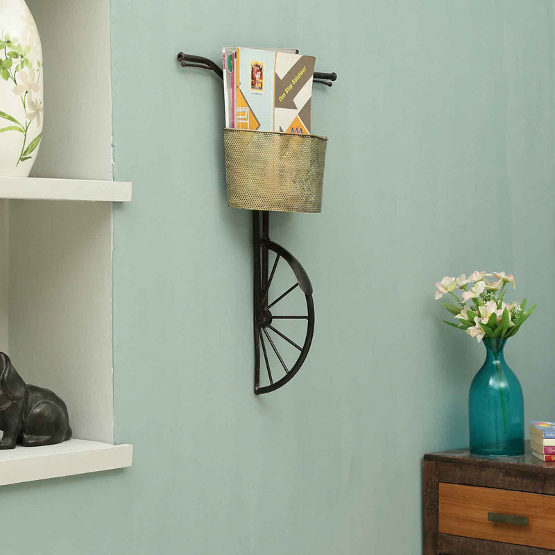 Bicycle Basket II Iron Wall Accent