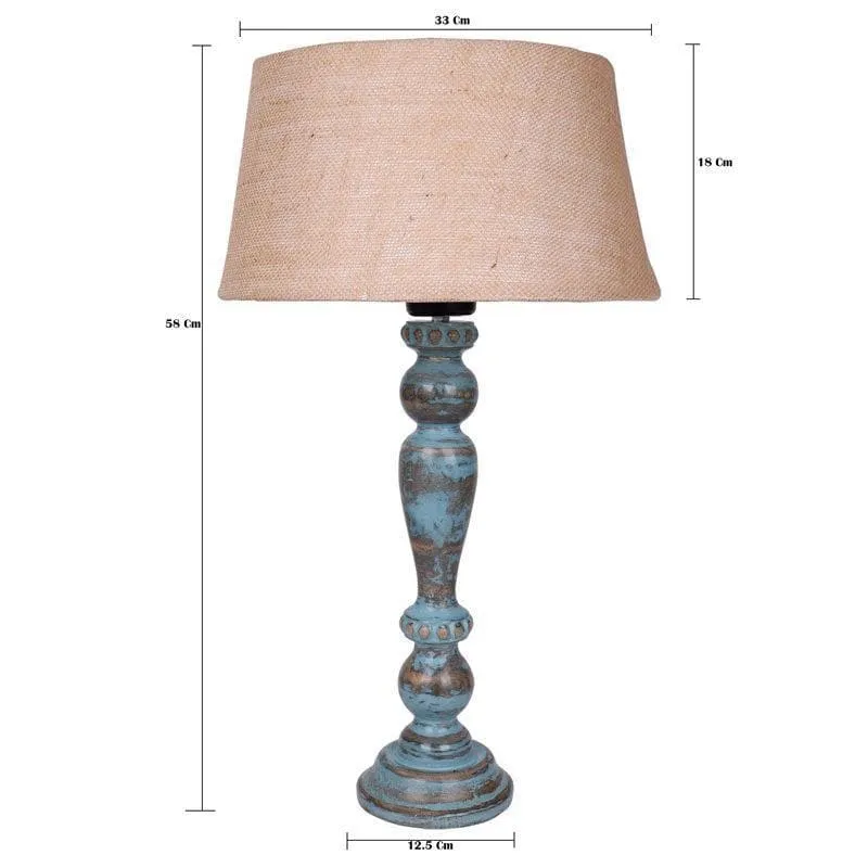 Amaya Fabric Table Lamp - Beige,Blue media 5